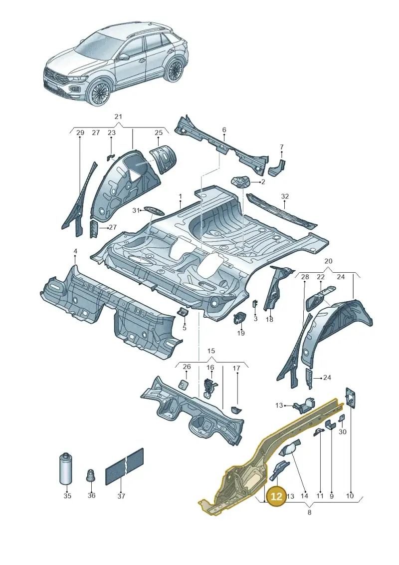 5Q0801771 — Volkswagen T-Roc BlueMotion (2017-2024) diagram 813803100, position 12