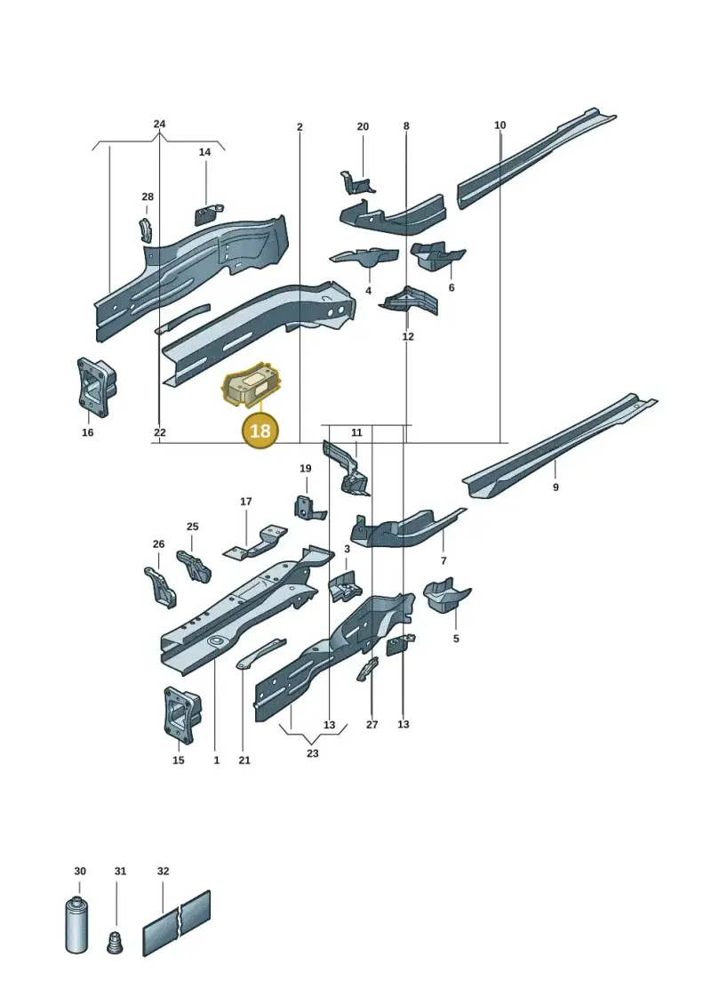 5Q0802068 — Volkswagen Caddy Maxi Kombi (2020-2024) diagram 2ka803000, position 18