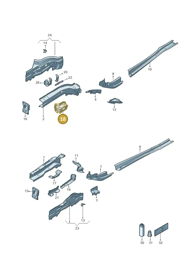 5Q0802068 — Volkswagen Golf 2.0 BlueMotion (2019-2024) diagram 5h0803000, position 18