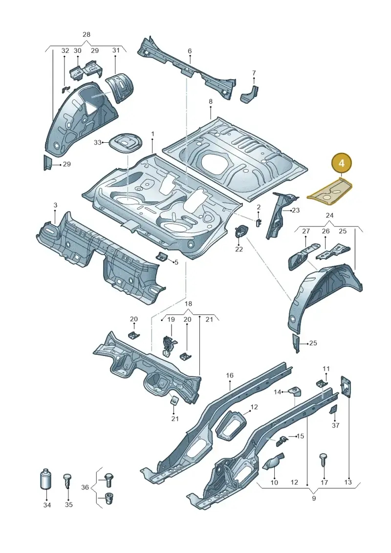 5Q0802091C — Volkswagen Golf 2.0 (2016-2020) diagram 745803110, position 4