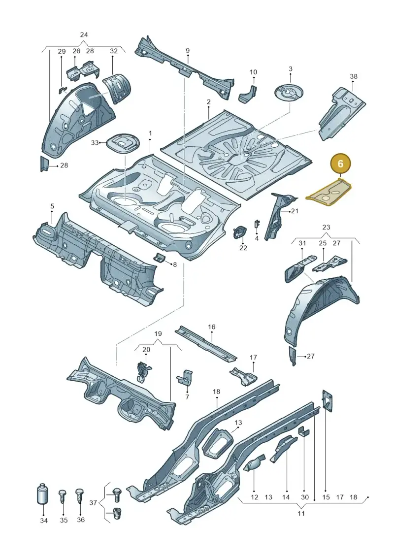 5Q0802091C — Volkswagen Golf 2.0 (2016-2020) diagram 827803180, position 6