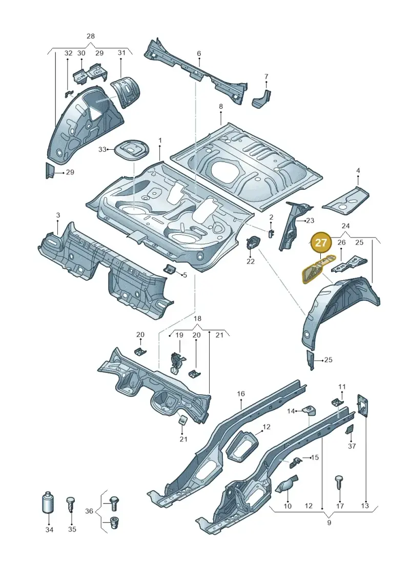 5Q0802191 — Volkswagen Golf 2.0 (2016-2020) diagram 745803110, position 27