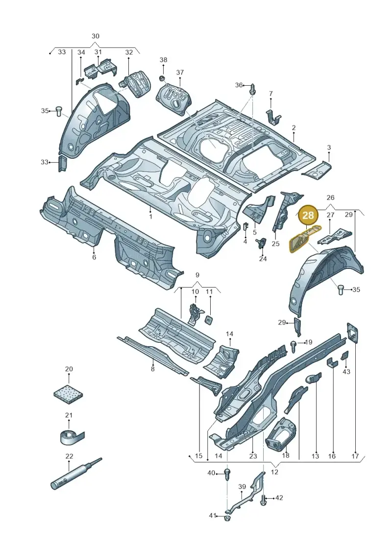 5Q0802191 — Volkswagen Golf 2.0 (2016-2020) diagram 745803120, position 28
