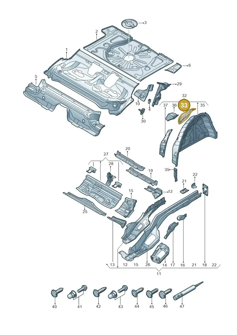 5Q0802191 — Volkswagen E-Golf (2014-2021) diagram 774803200, position 33