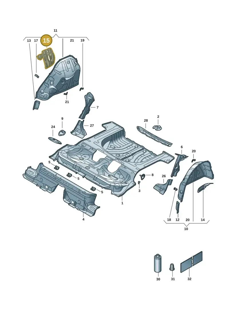 5Q0802192 — Volkswagen Golf 2.0 BlueMotion (2019-2024) diagram 5h0803015, position 15