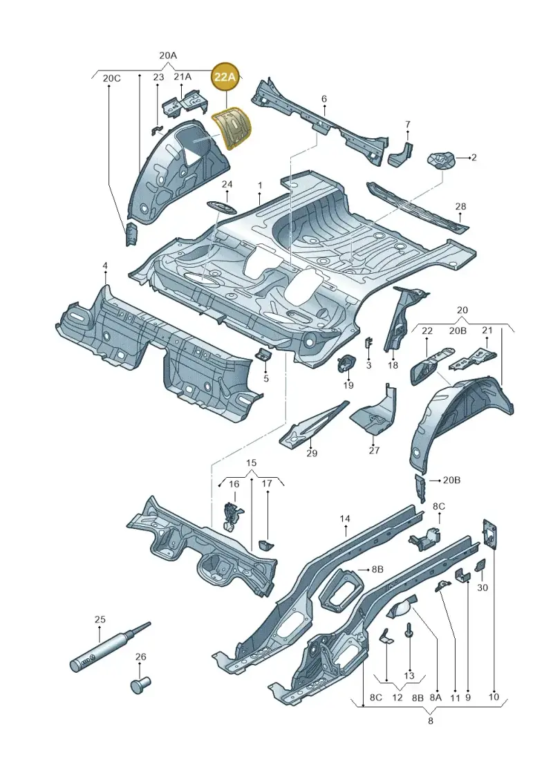 5Q0802192 — Volkswagen Golf 2.0 (2016-2020) diagram 745803100, position 22A