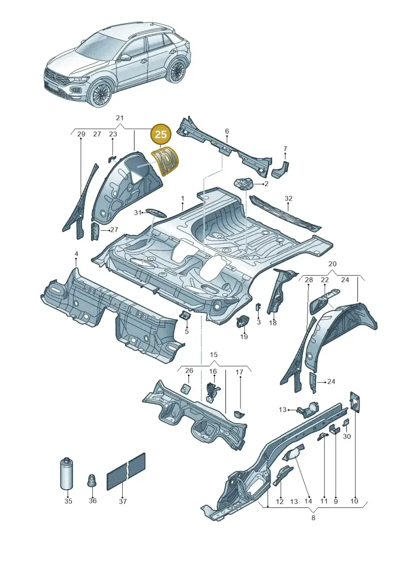 5Q0802192 — Volkswagen T-Roc BlueMotion (2017-2024) diagram 813803100, position 25