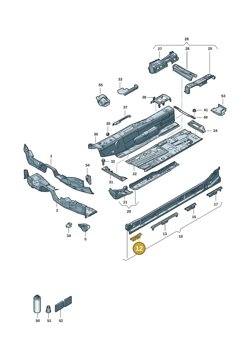 5Q0802307 — Volkswagen Golf 2.0 BlueMotion (2019-2024) diagram 5h0803005, position 12