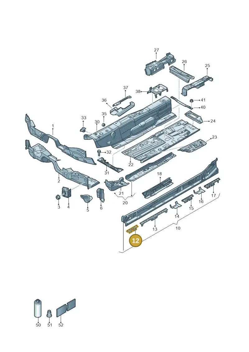 5Q0802307 — Volkswagen Golf 2.0 (2016-2020) diagram 827803050, position 12