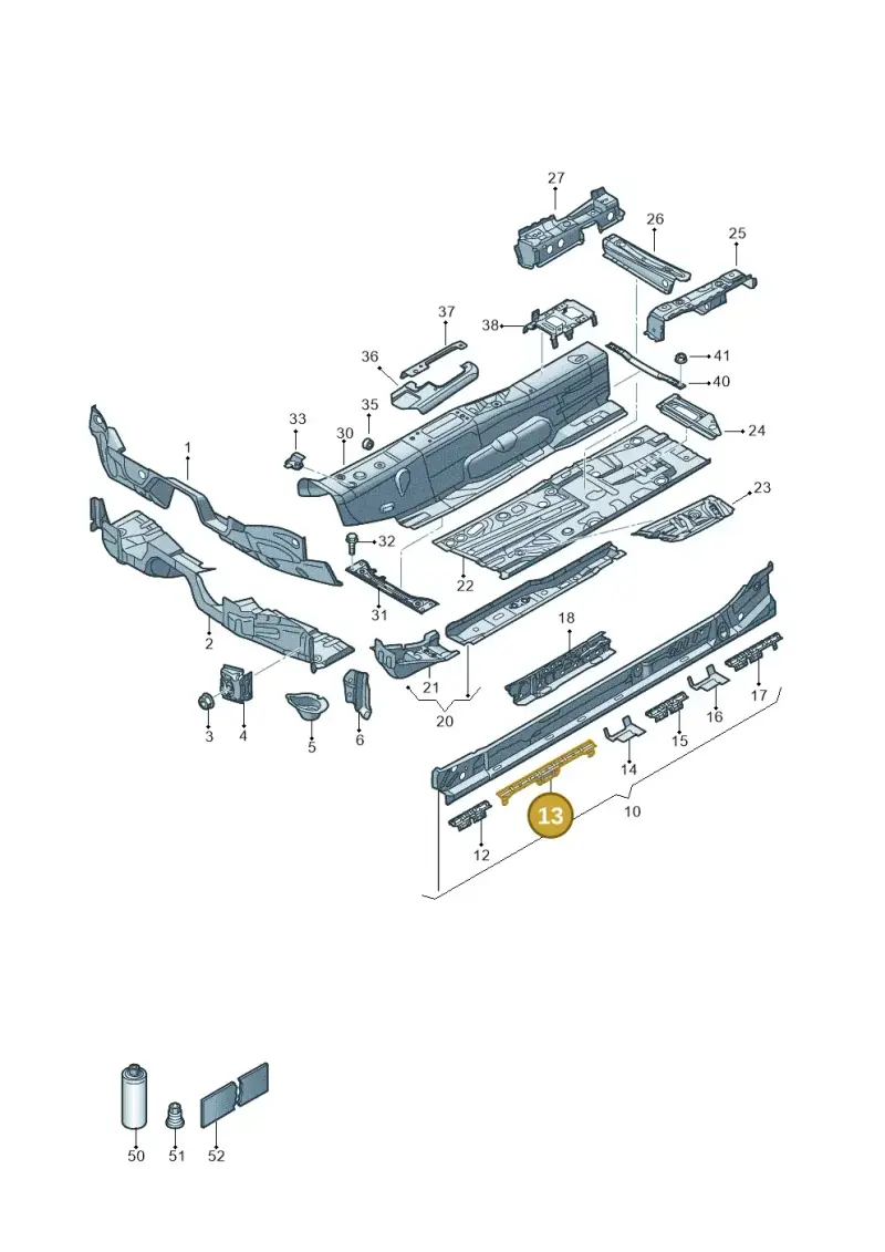 5Q0802308A — Volkswagen Golf 2.0 (2016-2020) diagram 827803050, position 13