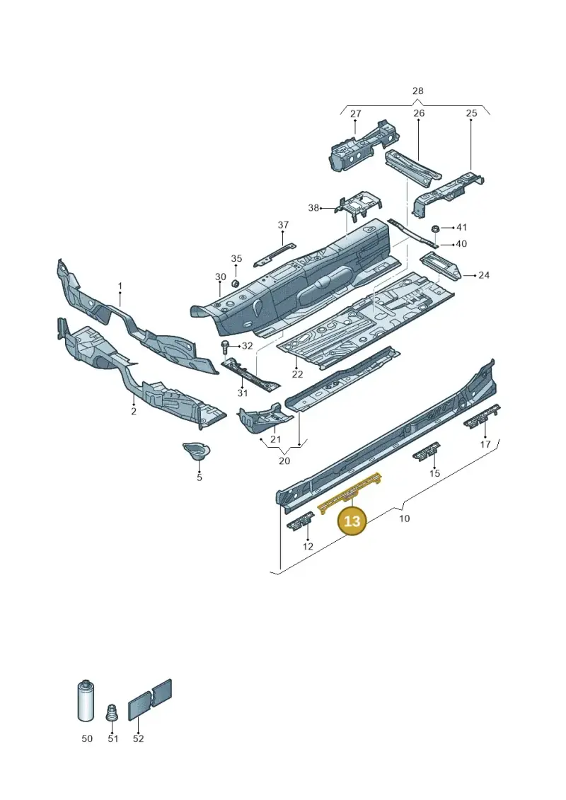 5Q0802308A — Volkswagen T-Roc BlueMotion (2017-2024) diagram 827803015, position 13