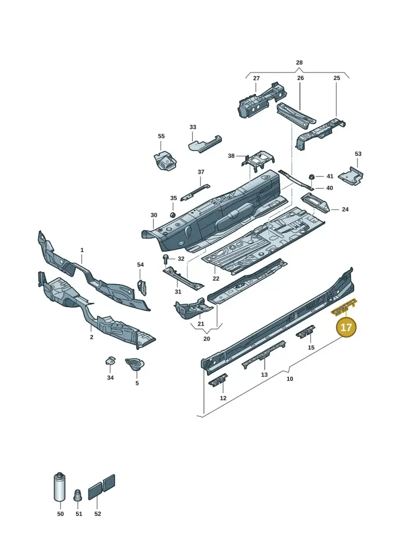 5Q0802311B — Volkswagen Golf 2.0 BlueMotion (2019-2024) diagram 5h0803005, position 17