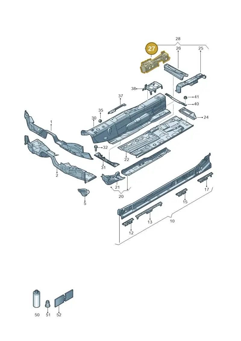 5Q0802381 — Volkswagen Golf 2.0 (2016-2020) diagram 827803015, position 27