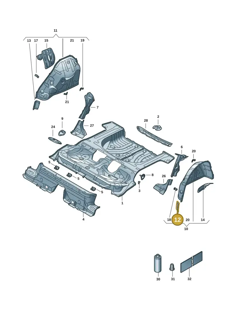 5Q0802397 — Volkswagen Golf 2.0 BlueMotion (2019-2024) diagram 5h0803015, position 12