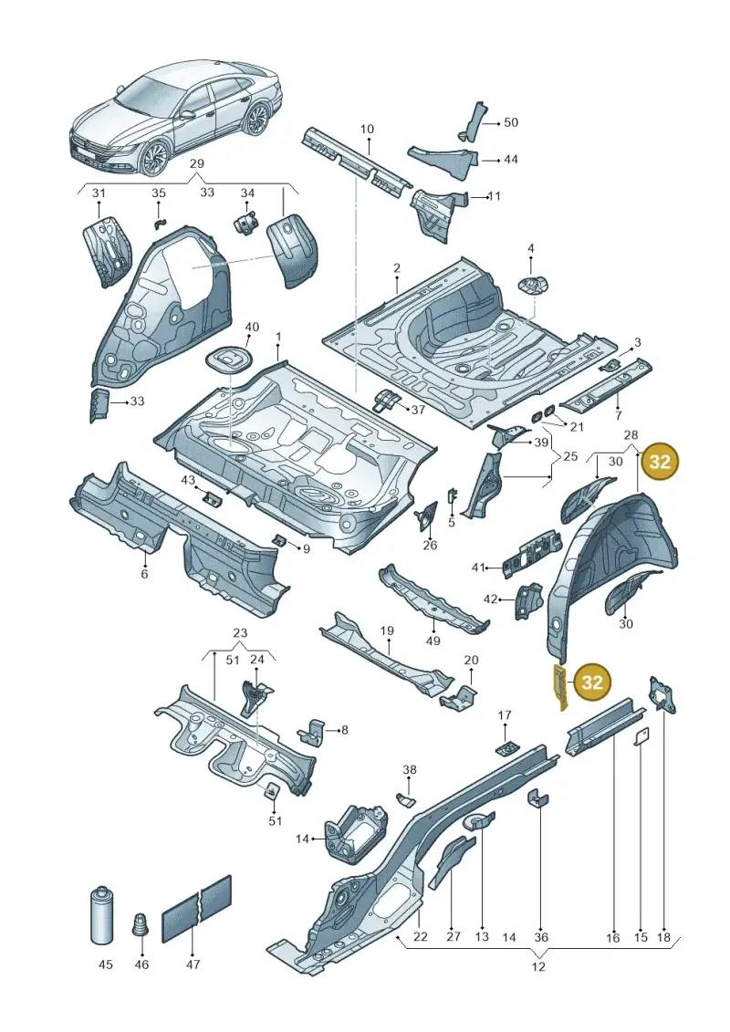 5Q0802397 — Volkswagen Arteon (2017-2023) diagram 828803200, position 32
