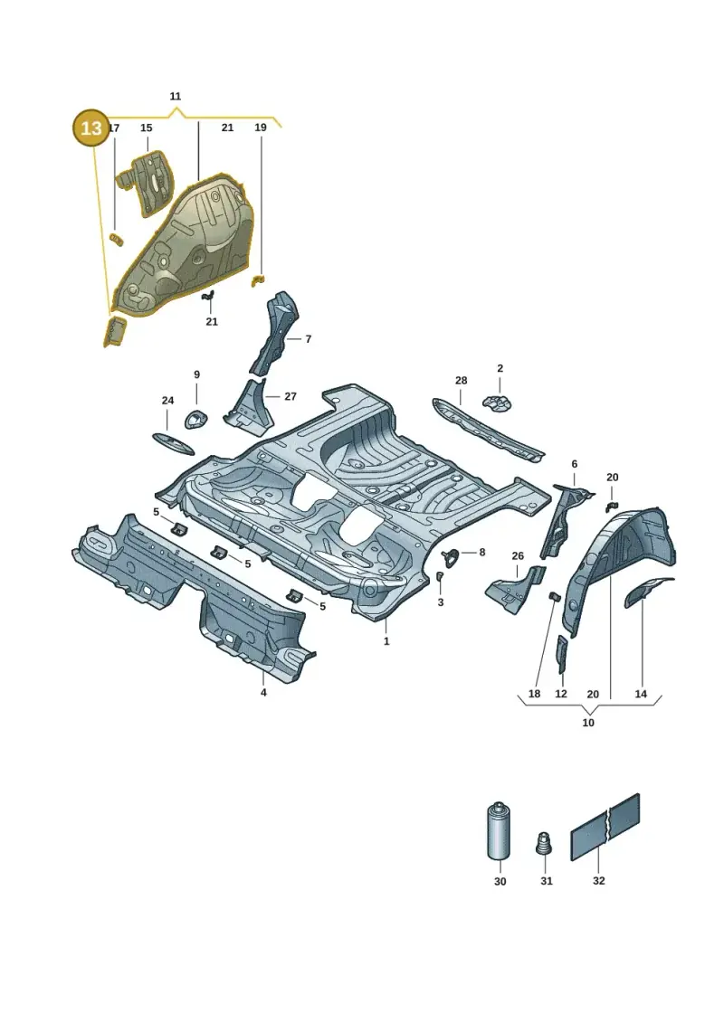 5Q0802398 — Volkswagen Golf 2.0 BlueMotion (2019-2024) diagram 5h0803015, position 13