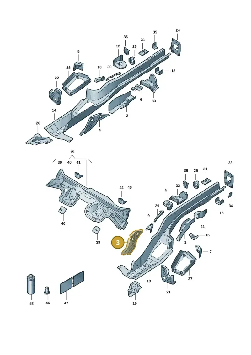 5Q0802557 — Volkswagen T-Roc convertible 1.5 (2019-2024) diagram 2gk803025, position 3
