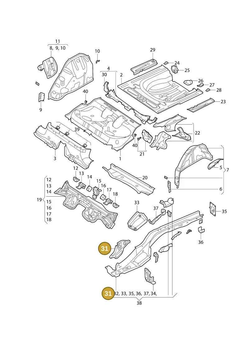 5Q0802558 — Volkswagen Bora (2018-) diagram 437803100, position 31