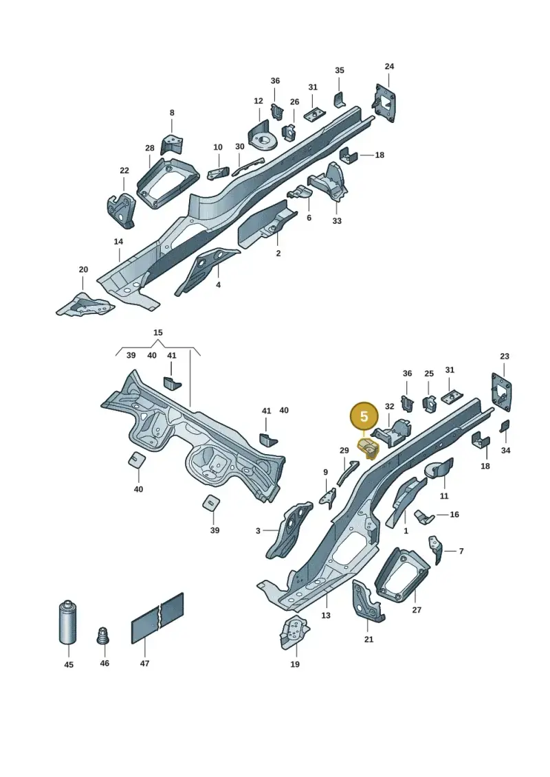 5Q0802571 — Volkswagen T-Roc convertible 1.5 (2019-2024) diagram 2gk803025, position 5