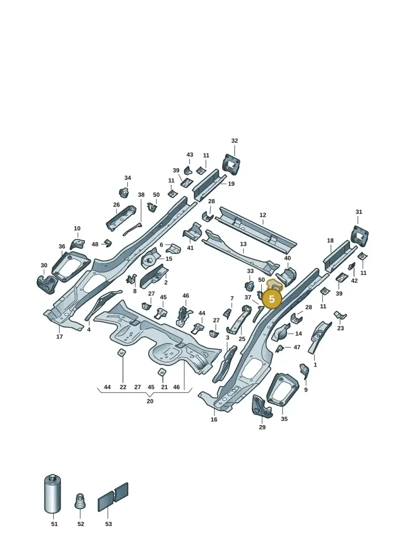 5Q0802571A — Volkswagen Golf 2.0 BlueMotion (2019-2024) diagram 5h0803012, position 5
