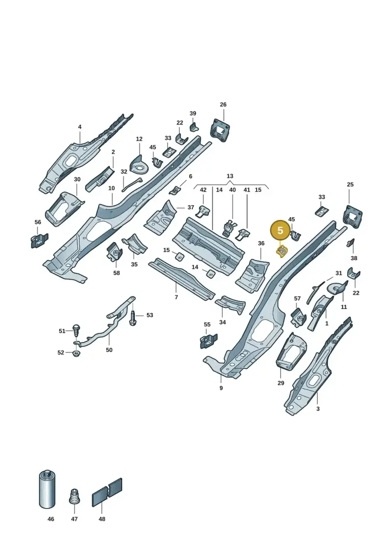 5Q0802571C — Volkswagen Golf 2.0 BlueMotion (2019-2024) diagram 5h0803011, position 5