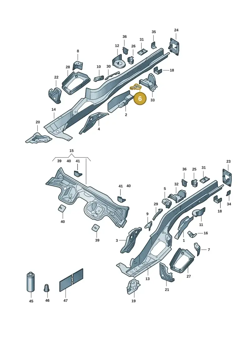 5Q0802572 — Volkswagen T-Roc convertible 1.5 (2019-2024) diagram 2gk803025, position 6