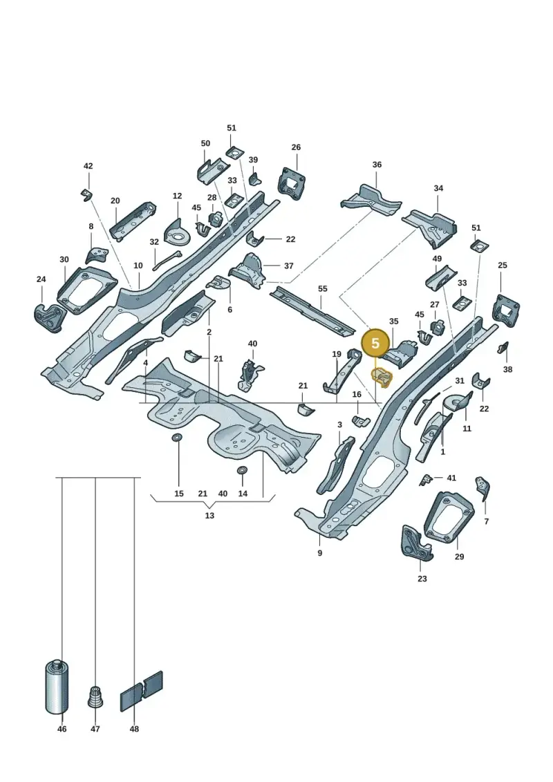 5Q0802937A — Volkswagen Golf 2.0 BlueMotion (2019-2024) diagram 5h0803010, position 5