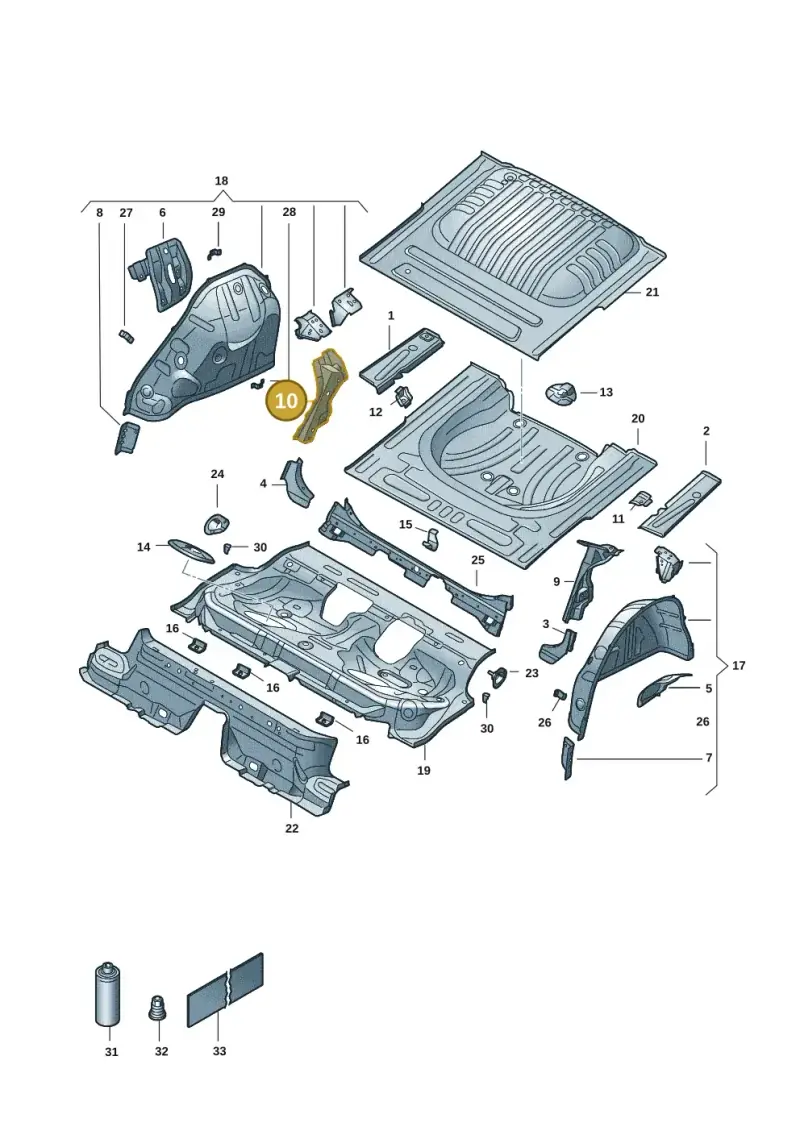 5Q0802952N — Volkswagen Golf 2.0 BlueMotion (2019-2024) diagram 5h0803020, position 10