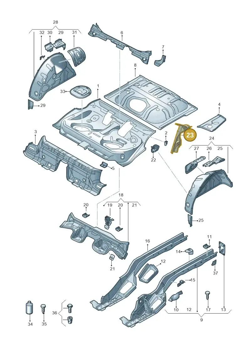 5Q0802952N — Volkswagen Golf 2.0 (2016-2020) diagram 745803110, position 23