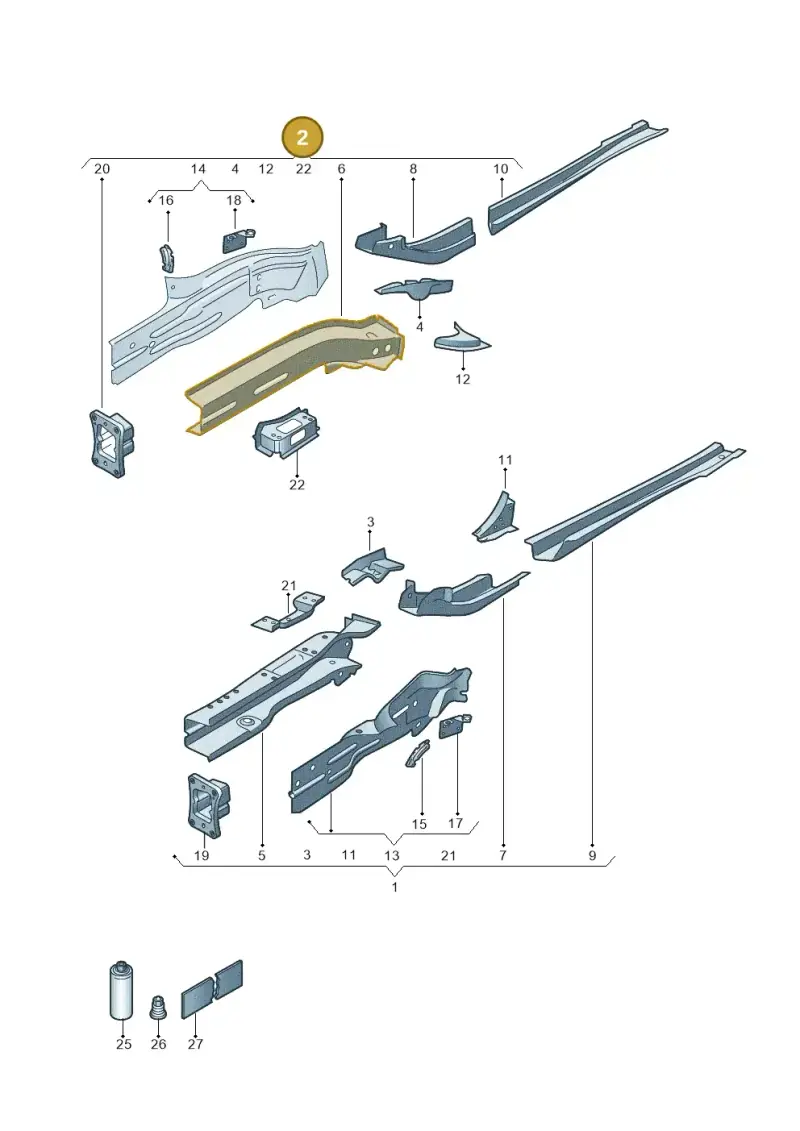 5Q0803092D — Volkswagen Golf 2.0 (2016-2020) diagram 827803000, position 2