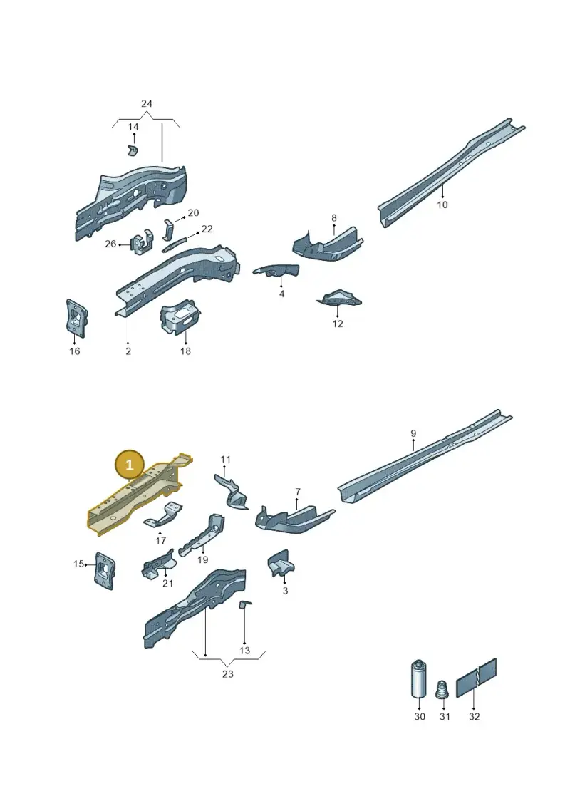 5Q0803105 — Volkswagen Golf 2.0 BlueMotion (2019-2024) diagram 5h0803000, position 1