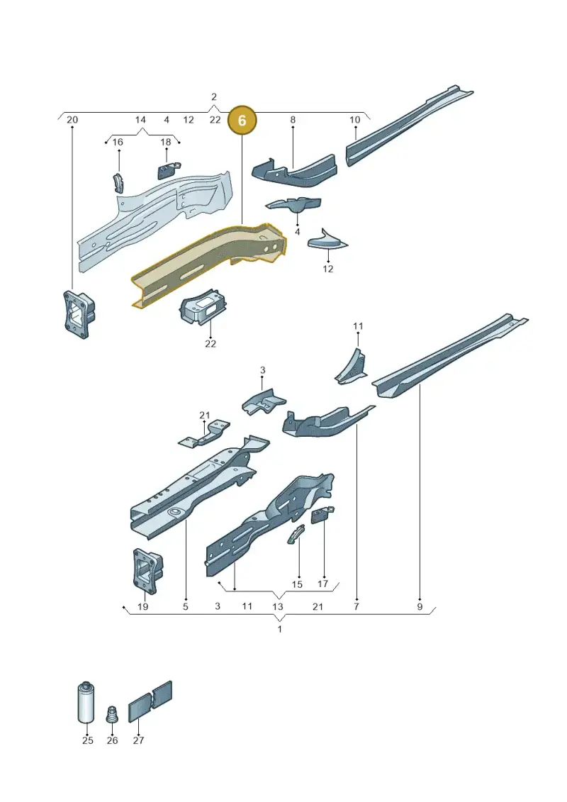 5Q0803106 — Volkswagen Golf 2.0 (2016-2020) diagram 827803000, position 6