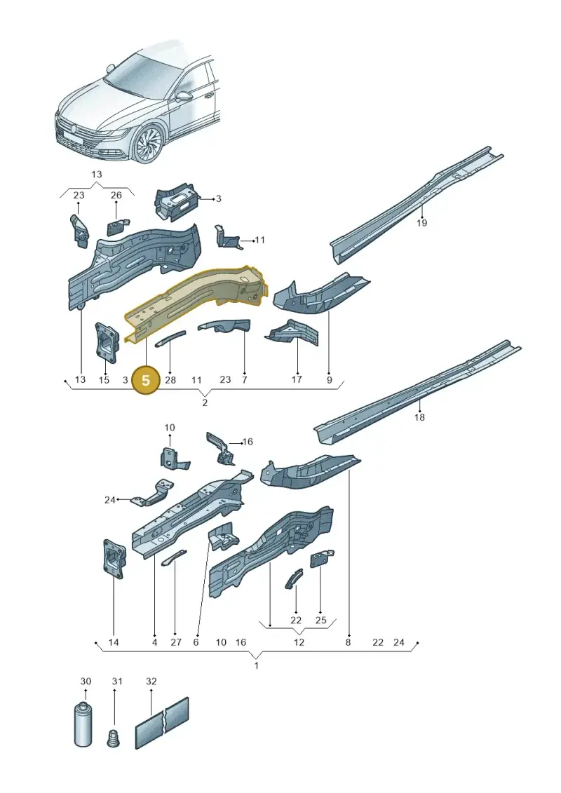 5Q0803106 — Volkswagen Arteon (2017-2023) diagram 828803000, position 5