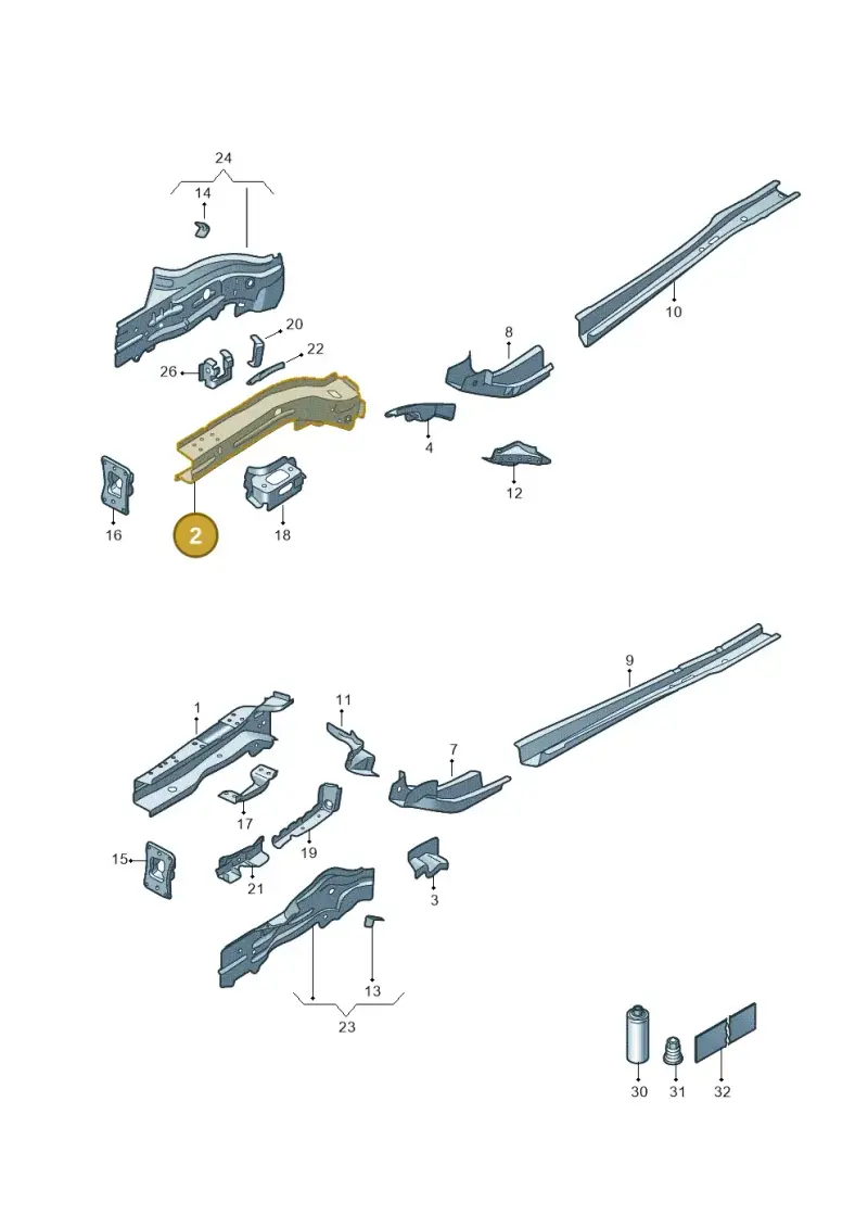 5Q0803106B — Volkswagen Golf 2.0 BlueMotion (2019-2024) diagram 5h0803000, position 2