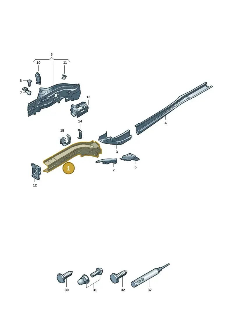 5Q0803106B — Volkswagen Passat estate (2023-) diagram 3j0803001, position 1