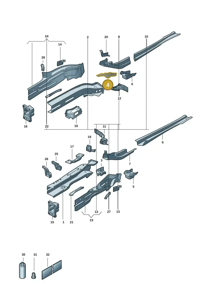5Q0803128 — Volkswagen Caddy Maxi Kombi (2020-2024) diagram 2ka803000, position 4