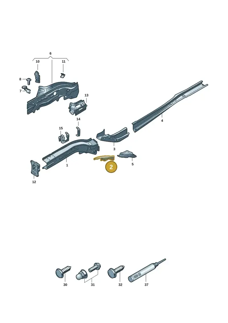 5Q0803128 — Volkswagen Passat estate (2023-) diagram 3j0803001, position 2