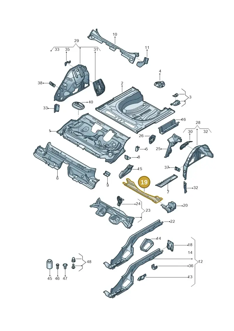 5Q0803133C — Volkswagen Golf Estate 1.4 (2014-2017) diagram 431803150, position 19