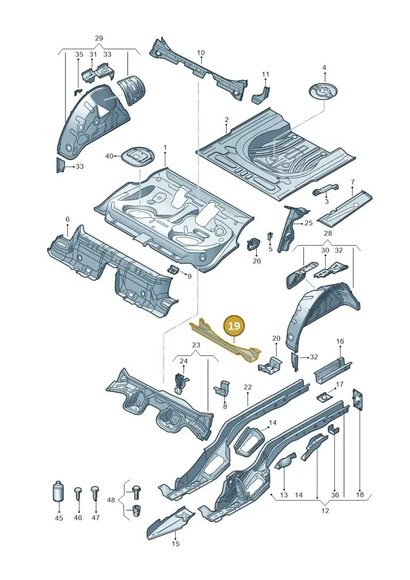 5Q0803133C — Volkswagen Golf Estate 1.4 (2014-2017) diagram 796803100, position 19