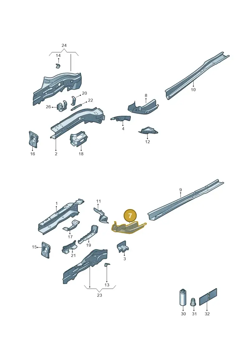 5Q0803209 — Volkswagen Golf 2.0 BlueMotion (2019-2024) diagram 5h0803000, position 7
