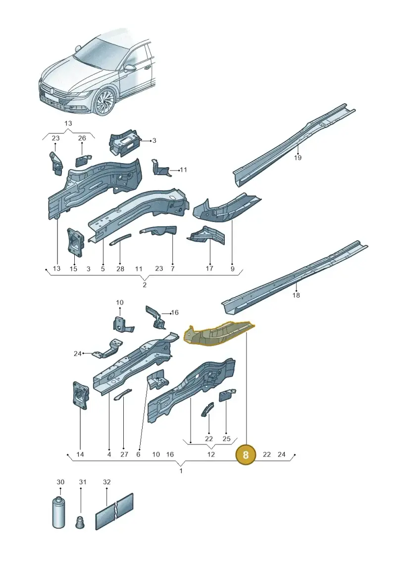 5Q0803209 — Volkswagen Arteon (2017-2023) diagram 828803000, position 8