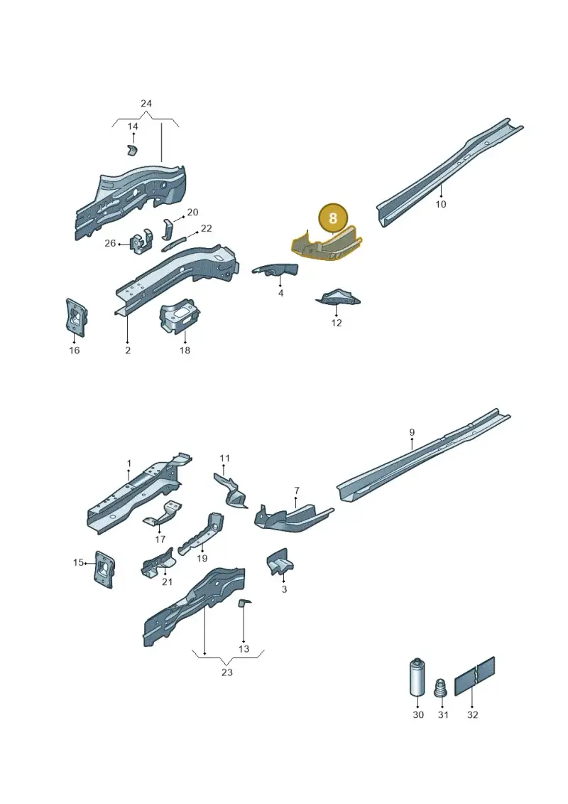 5Q0803210 — Volkswagen Golf 2.0 BlueMotion (2019-2024) diagram 5h0803000, position 8