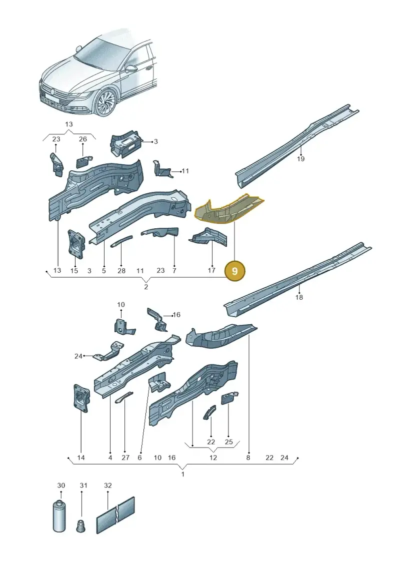5Q0803210 — Volkswagen Arteon (2017-2023) diagram 828803000, position 9
