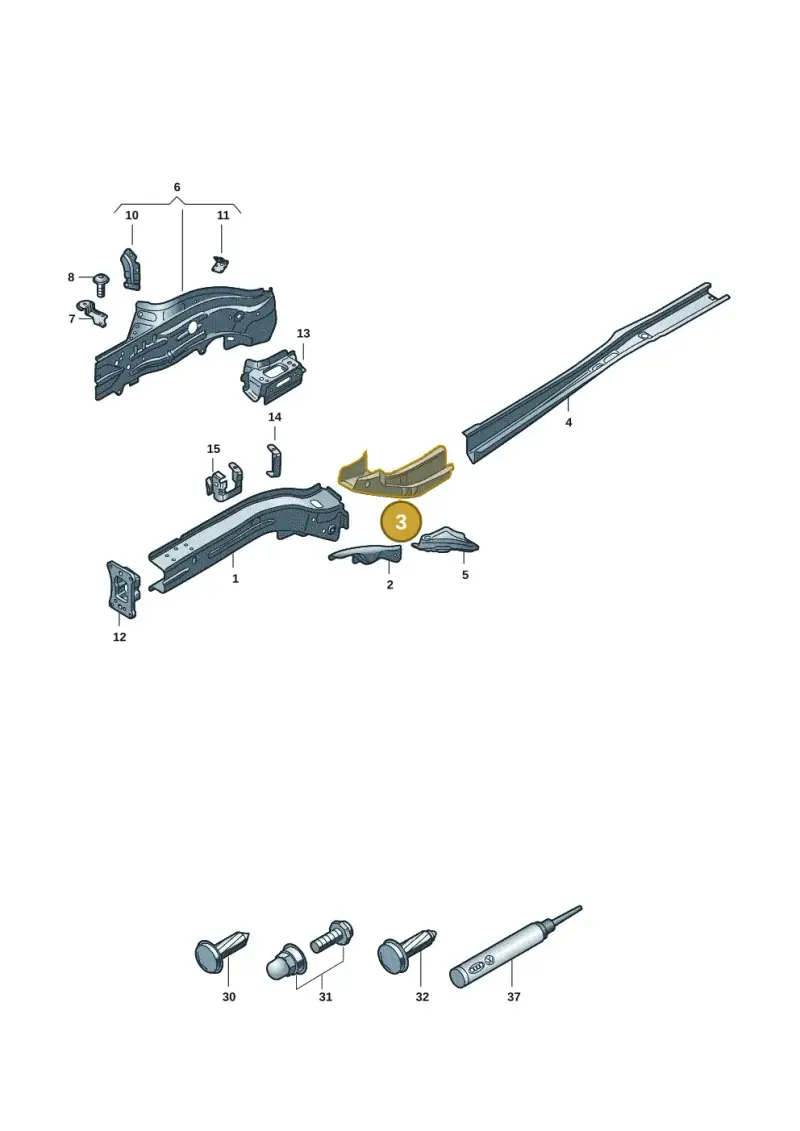 5Q0803210 — Volkswagen Passat estate (2023-) diagram 3j0803001, position 3