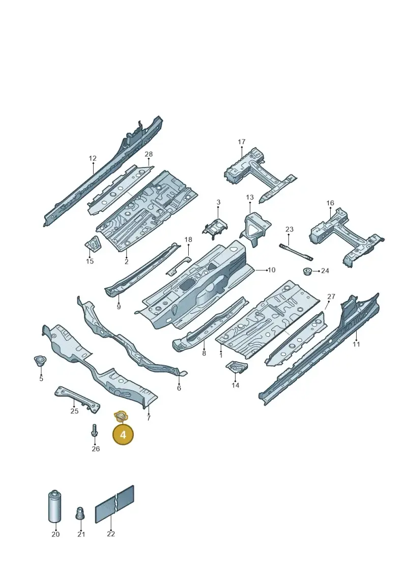 5Q0803215 — Volkswagen T-Roc convertible 1.5 (2019-2024) diagram 2gk803005, position 4