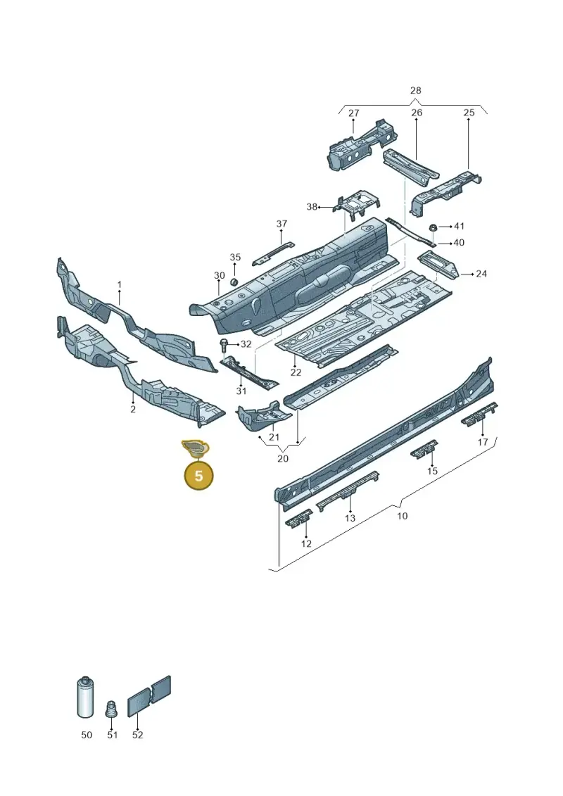 5Q0803215 — Volkswagen T-Roc BlueMotion (2017-2024) diagram 827803015, position 5