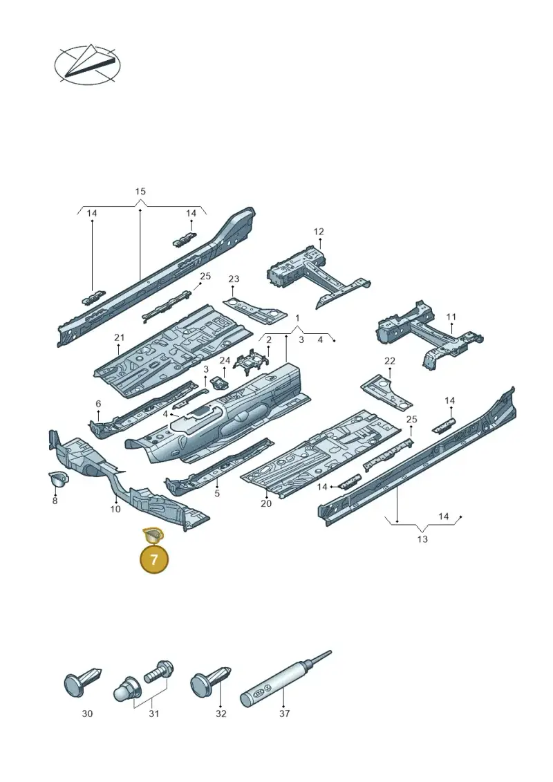 5Q0803215 — Volkswagen Passat estate (2023-) diagram 3j0803200, position 7