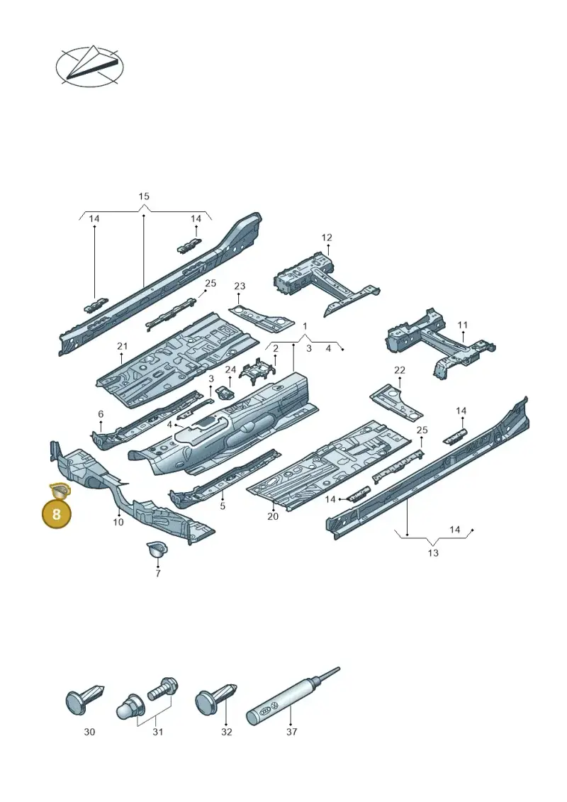 5Q0803216 — Volkswagen Passat estate (2023-) diagram 3j0803200, position 8