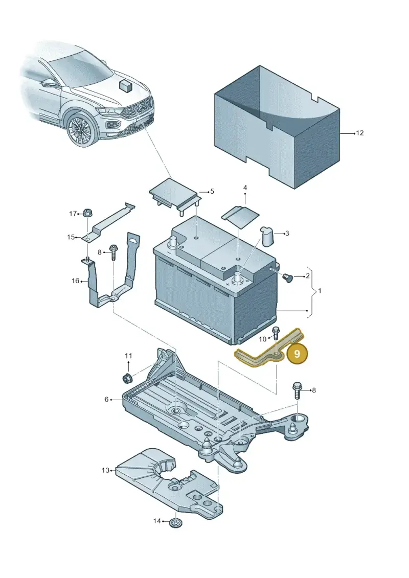 5Q0803219C — Volkswagen T-Roc convertible 1.5 (2019-2024) diagram 813915000, position 9