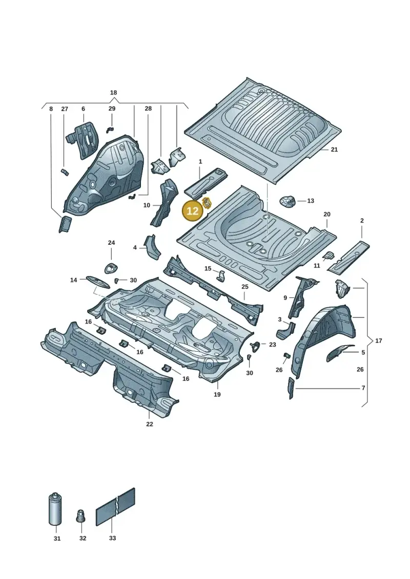 5Q0803272 — Volkswagen Golf 2.0 BlueMotion (2019-2024) diagram 5h0803020, position 12